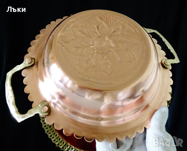 Меден съд,купа,сахан,чиста червена мед. , снимка 6 - Антикварни и старинни предмети - 53939694