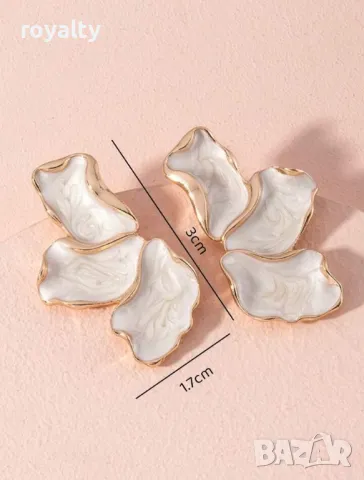 Елегантни обеци от цветни масла, изработени от цинкови сплави и неръждаема стомана 🥥, снимка 4 - Обеци - 49236561