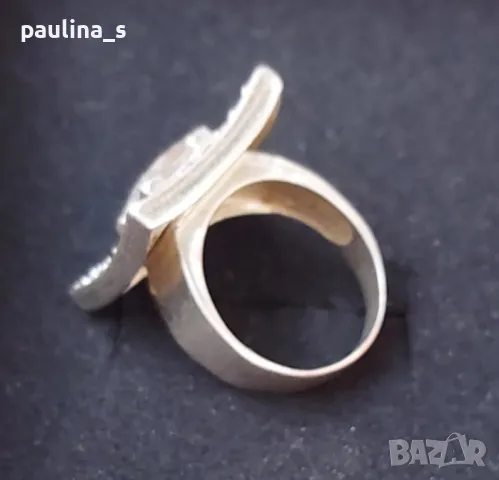 Два броя / Масивен сребърен пръстен с камъни / проба 925, снимка 13 - Пръстени - 15727690