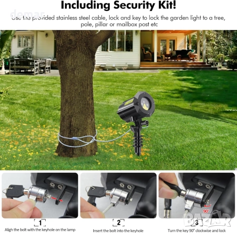 Коледен проектор, 8 празнични модела, за открито/закрито, дистанционно, снимка 7 - Декорация за дома - 52412576