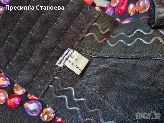 Бюстие в черен цвят с декорация от камъни, снимка 7 - Корсети, бюстиета, топове - 56311627