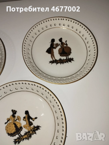 Позлатени Немски чинии, снимка 4 - Антикварни и старинни предмети - 52863692