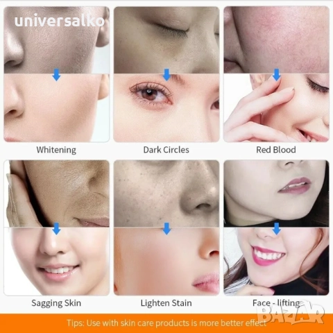 Ултразвуков уред за лице и тяло 2 в 1 , за лице, тяло, очи, масаж, спа, Честота 3 MHz, снимка 3 - Козметични уреди - 51690756