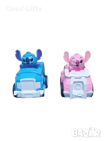 Комплект 2броя колички Лило и Стич Lilo and Stitch фигурки с коли, снимка 2 - Коли, камиони, мотори, писти - 49214856