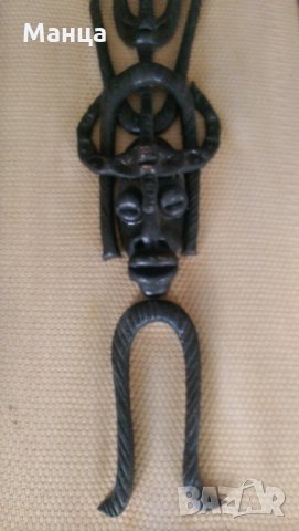 Африканска бронзова маска, снимка 3 - Антикварни и старинни предмети - 30314967