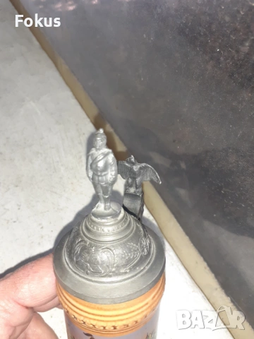 Колекционерска немска мини халба с воник, снимка 3 - Антикварни и старинни предмети - 53366482