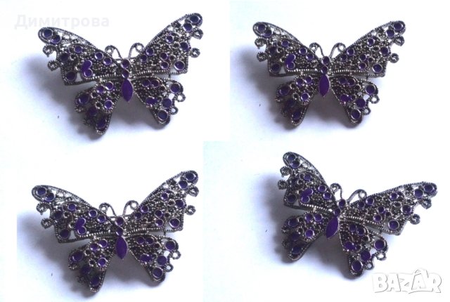Брошка пеперуда, снимка 2 - Колекции - 44184473