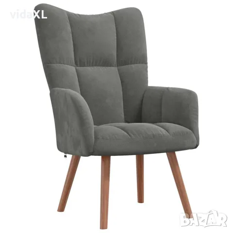 vidaXL Релакс стол, тъмносив, кадифе