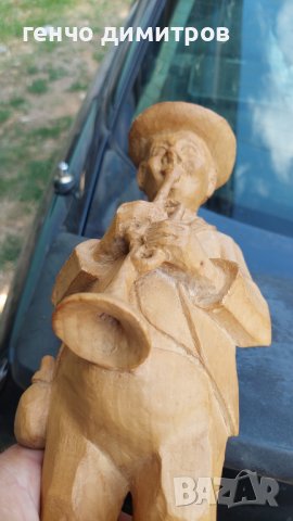 дървена статуетка  музикант , снимка 9 - Антикварни и старинни предмети - 37412938