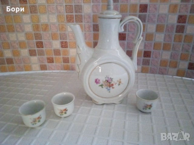 Стар порцеланов к-т за ракия, снимка 2 - Чаши - 35194706