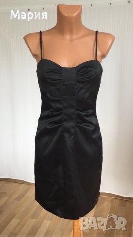С / S Чисто нова е етикет Дамска Официална Елегантна Рокля Черна Сатенена Класически модел, снимка 1