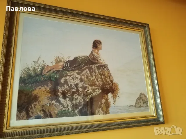 Гоблен,, Момичето на скалата, снимка 2 - Други стоки за дома - 49444693