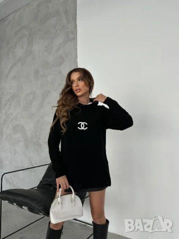 блузи от фино плетиво и бродирано лого guess chanel balenciaga , снимка 2 - Блузи с дълъг ръкав и пуловери - 51066144