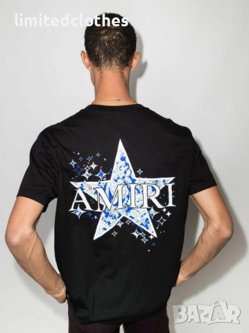 AMIRI Black Paisley Star Logo Print Мъжка Тениска size S , M и L, снимка 8 - Тениски - 40684148
