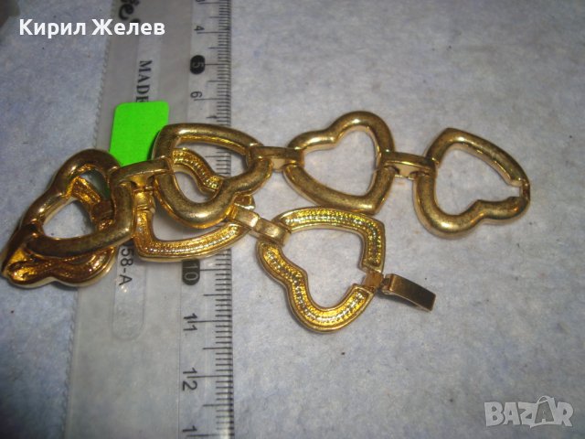 СЪРЦЕВИДНА ПОЗЛАТЕНА БРОНЗОВА ФЕШЪН - АРТ ГРИВНА 21344, снимка 4 - Гривни - 37691819