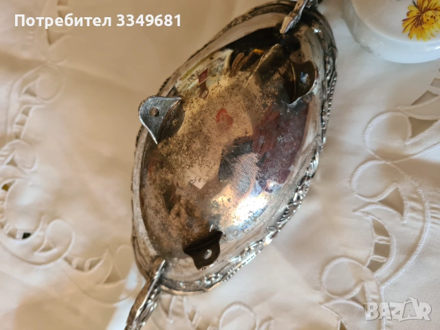 Много стара посребрена гондола и порцеланова малка кутия за бижута. , снимка 3 - Антикварни и старинни предмети - 54242861