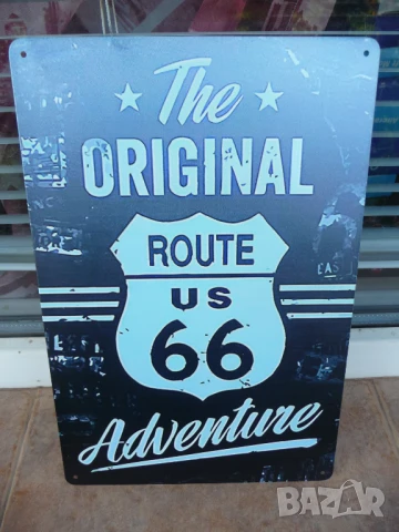 Метална табела The Original Route 66 Пътят на приключенията магистрала трафик