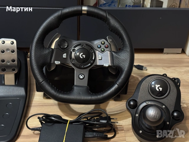 Волан Logitech G920 + Shifter, снимка 4 - Джойстици и геймпадове - 53688847