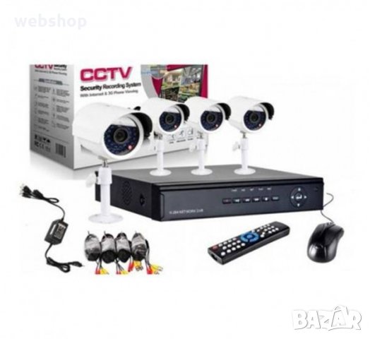 Комплект за видео наблюдение, 4 бр. камери с кабел, DVR, CCTV, USB, снимка 2 - Комплекти за видеонаблюдение - 35497838