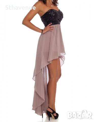 TFNC Нова Елегантна Дамска рокля асиметрична бюстие с черни пайети , снимка 3 - Рокли - 31886395