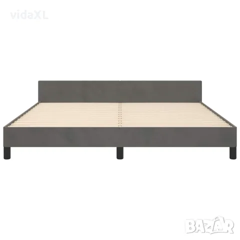 vidaXL Рамка за легло без матрак, тъмносива, 180x200 см, кадифе, снимка 5 - Спални и легла - 56147262
