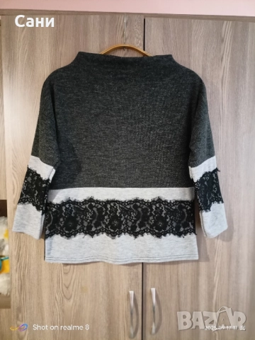 Есенна блуза с дантела , снимка 2 - Блузи с дълъг ръкав и пуловери - 51748842