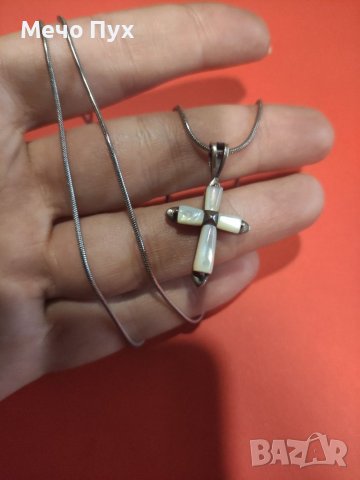 Сребърен синджир с кръстче (21), снимка 3 - Колиета, медальони, синджири - 37761423