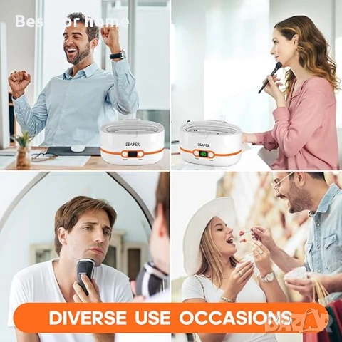 SSAPER Ултразвукова почистваща машина за дома, очила, бижута, часовници, протези и др., снимка 6 - Други - 50535079