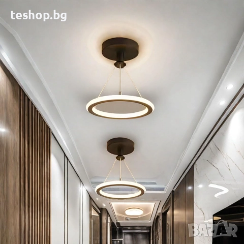 Модерен LED полилей с 1 пръстен, БЯЛ димируем осветител за таван за хол/трапезария, снимка 2 - Лампи за таван - 52263521