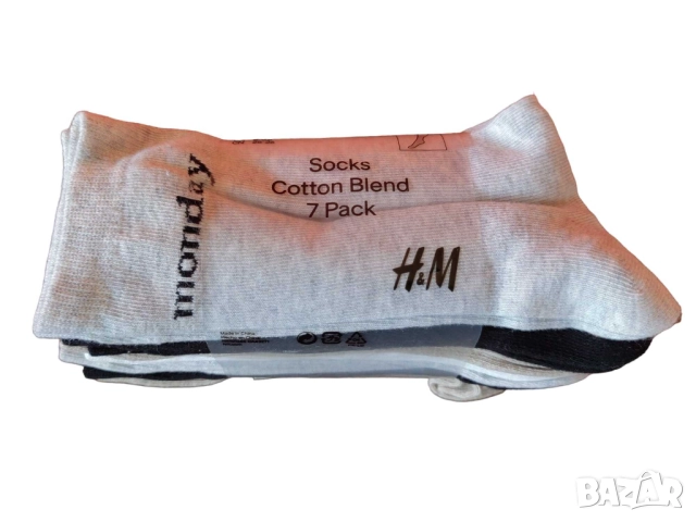 Комплект чорапи H&M, Унисекс, 7 бр, 75% памук, 22% полиамид, 39-41