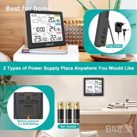 LEVIPE Метеорологична станция – Голям тъчскрийн, 3 външни сензора и прогноза за времето, снимка 5 - Друга електроника - 53275806