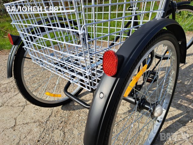 Намаление с -10% за ТЕЛК - Триколка 24 цола 6 скор 3 спирачки, товарна кошница, снимка 7 - Велосипеди - 40317058