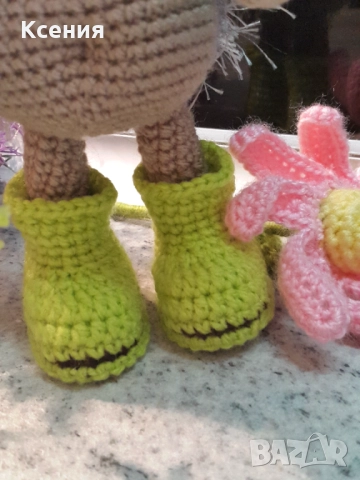 Плетена играчка ”Таралеж с лайка”, Плетени, ръчно изработени, прекрасен подарък, снимка 6 - Плюшени играчки - 52509936