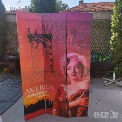 Двустранен параван с Мерилин Монро, снимка 2 - Паравани - 50777611