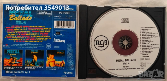 Неофициални cd / цд компакт дискове - нови - VA - Metal Ballads, снимка 12 - CD дискове - 54352308