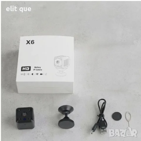 Мини безжична Wi-Fi IP камера X6 Full HD 1080P с нощно виждане и детектор за движение