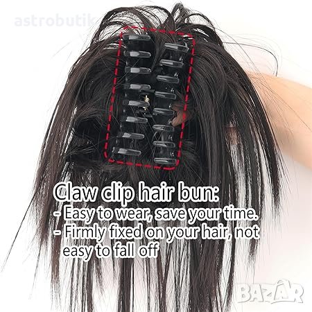 Небрежно формена опашка за коса., снимка 2 - Аксесоари за коса - 42909894