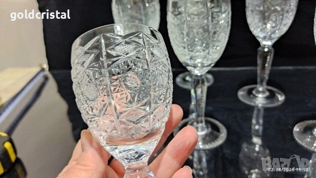 кристални чаши , снимка 7 - Антикварни и старинни предмети - 51247932