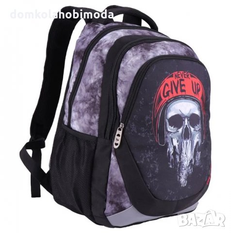 Раница с две отделения и един джоб, Меки презрамки, Подсилен гръб, Място за таблет, 31x17x45 см