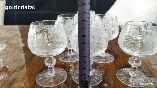 кристални чаши Ропотамо коняк, снимка 3 - Антикварни и старинни предмети - 50093921