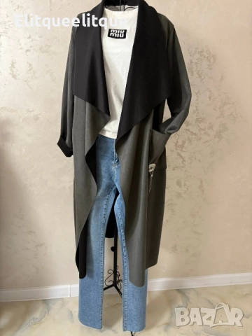 дълго палто без закопчаване , снимка 3 - Палта, манта - 52436793