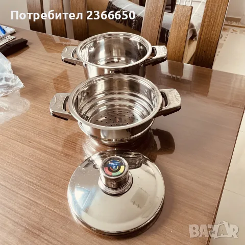 Тенджера с приставка за готвене на пара , снимка 2 - Съдове за готвене - 56231927