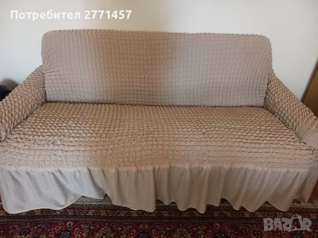 Продавам разтегателен триместен диван, фотьойли и табуретки , снимка 5 - Дивани и мека мебел - 55860679