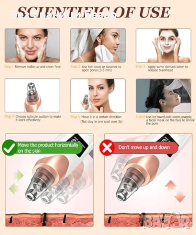 Нов уред Премахвач на черни точки с вакуумна технология 5 сменяеми глави, снимка 6 - Други - 51676852