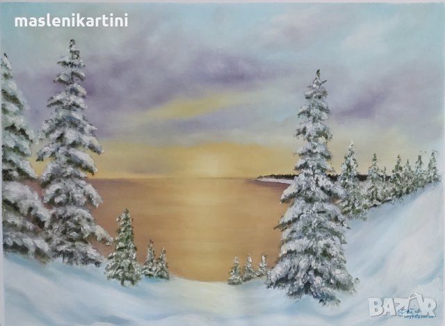 Маслена картина Зима, снимка 2 - Картини - 31045017