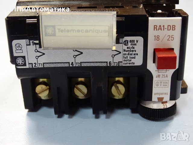 термично реле Telemecanique RA1-DB1828 18-25A thermal relay, снимка 4 - Резервни части за машини - 37506464