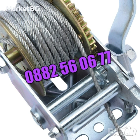 Ръчна лебедка със стоманено въже 360 кг, 800кг, 1125кг, лебедка с въже, снимка 5 - Други инструменти - 53266288