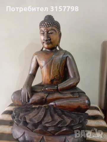 Дървена статуетка - Буда, снимка 3 - Статуетки - 50429302