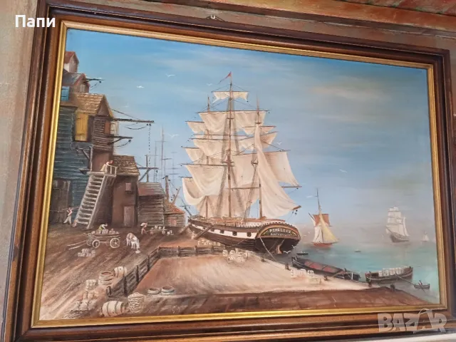 Стара маслена картина в/у платно. , снимка 7 - Картини - 48150356