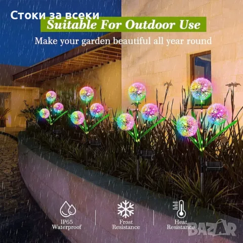 Соларни LED градински светлини - цветя, снимка 10 - Лед осветление - 49173677